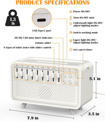 White Noise Sleep Night Light – Premium Edition