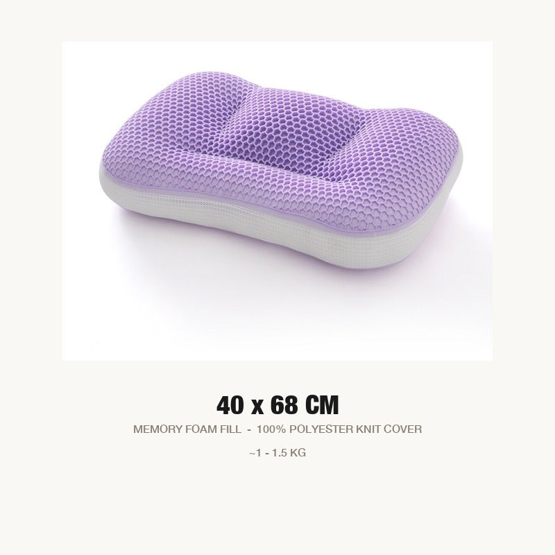 Violet Drowsa pillow with its dimensions and materials